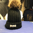 Load image into Gallery viewer, Knitted Faux Fur Pompom - Black white Label