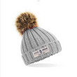 Load image into Gallery viewer, Kids’ Faux Bobble Hat - Grey
