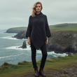Load image into Gallery viewer, Ladies 100% Wool JackSpeak Poncho - Charcoal & Oatmeal