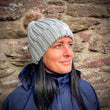 Load image into Gallery viewer, Knitted Faux Fur Pompom Hat Navy - White Label