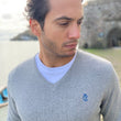 Load image into Gallery viewer, Men's 100% Cotton V Neck Jumper - Grey