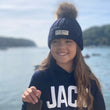 Load image into Gallery viewer, Kids' Faux Bobble Hat - Navy