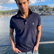 Load image into Gallery viewer, Collar Print Polo Shirt - Navy