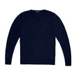 Load image into Gallery viewer, Extra Fine Merino Wool V Neck Sweater - Navy
