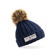 Load image into Gallery viewer, Kids' Faux Bobble Hat - Navy