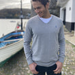 Load image into Gallery viewer, Men's 100% Cotton V Neck Jumper - Grey