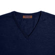 Load image into Gallery viewer, Extra Fine Merino Wool V Neck Sweater - Navy