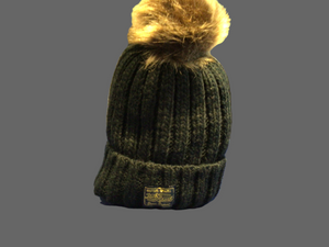 Knitted Faux Fur Pompom - Black Classic Label