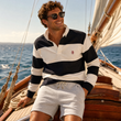 Load image into Gallery viewer, Striped Rugby Shirt - Navy &amp; White
