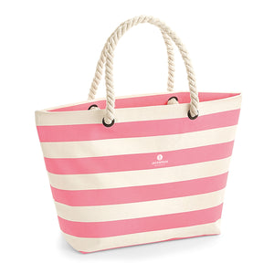JackSpeak Canvas Beach Bag Striped Pink/Natural