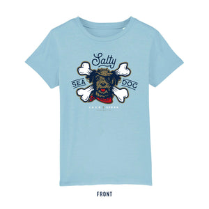 Kids' Salty Sea Dog T Shirt - Sky Blue