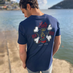 Men's Salty Sea Dog T Shirt - Navy