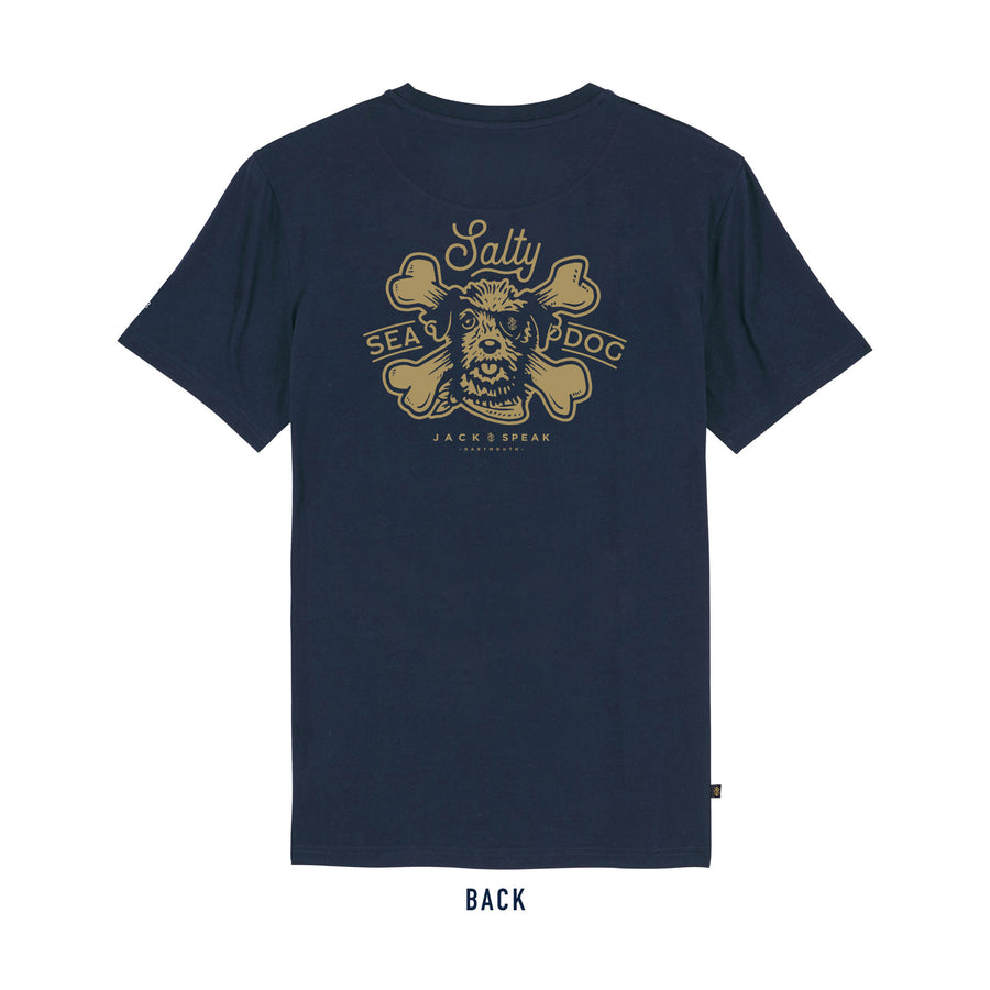 Men's Salty Sea Dog Single Colour T Shirt - Navy