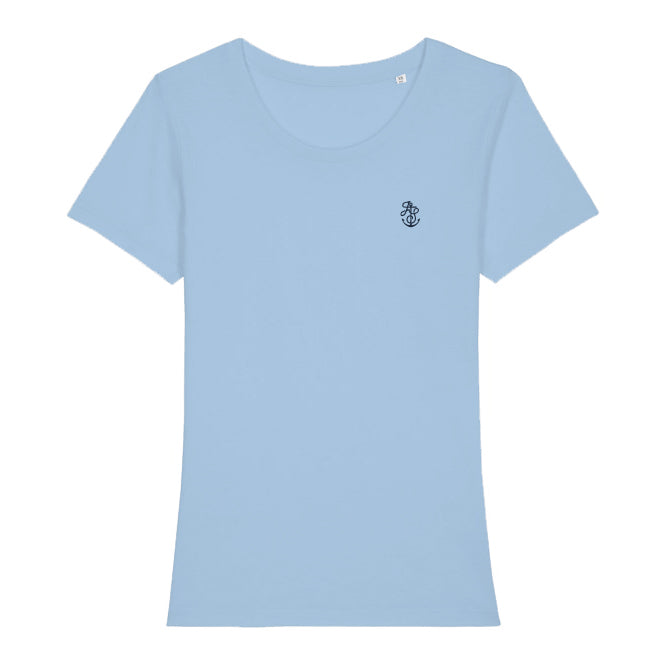 Ladies' Classic T Shirt - Light Blue - Navy Monogram