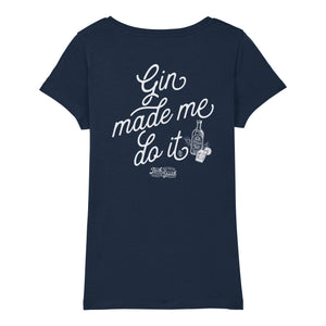 Ladies' 'Gin Made Me Do It' T Shirt - Navy