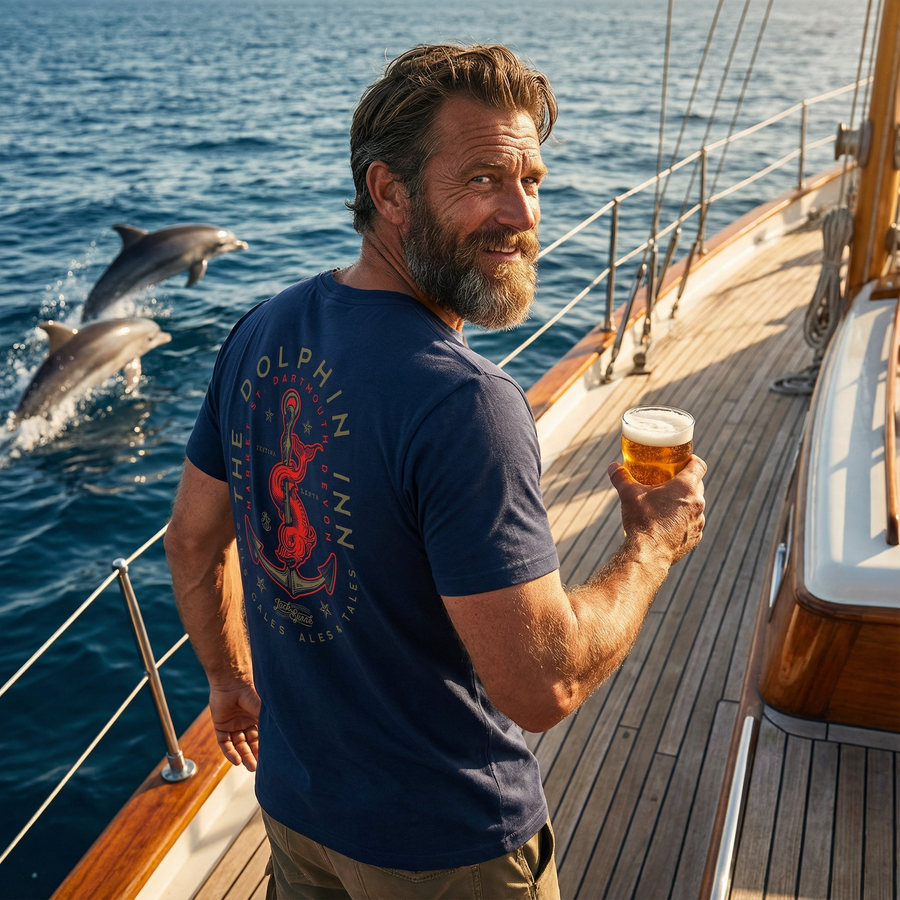 The Dolphin Inn T Shirt - Navy