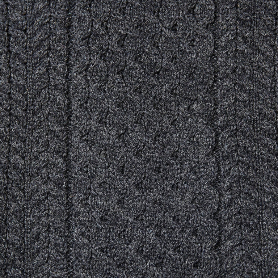 100% British Wool Aran Sweater - Denim Blue