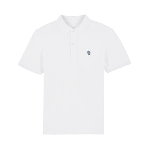 Collar Print Polo Shirt - White