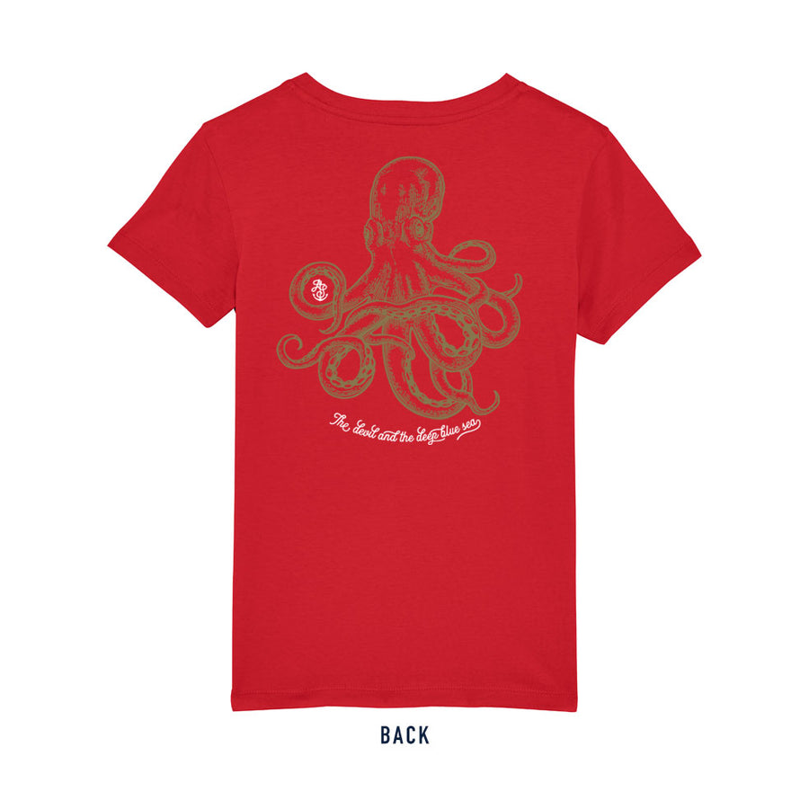 Kids' Kraken T Shirt - Red