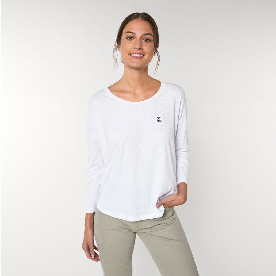 Ladies' Long Sleeved T Shirt - White