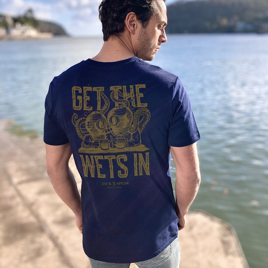 'Get The Wets In' T Shirt - Navy