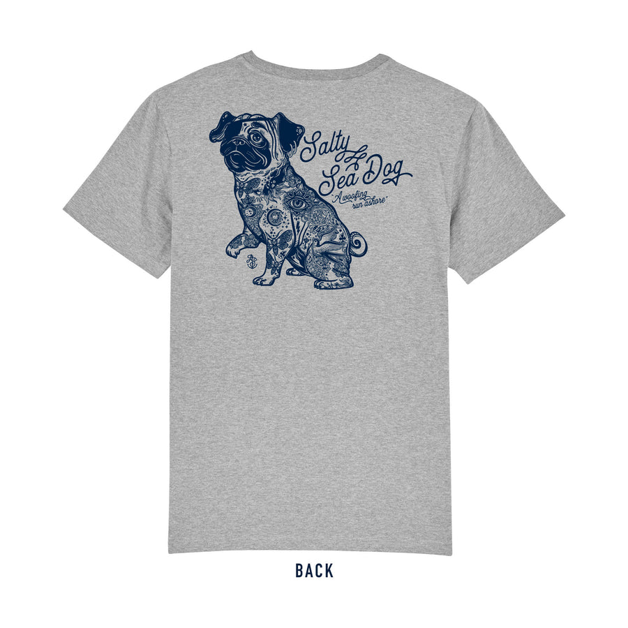 Salty Sea Dog T Shirt - Grey