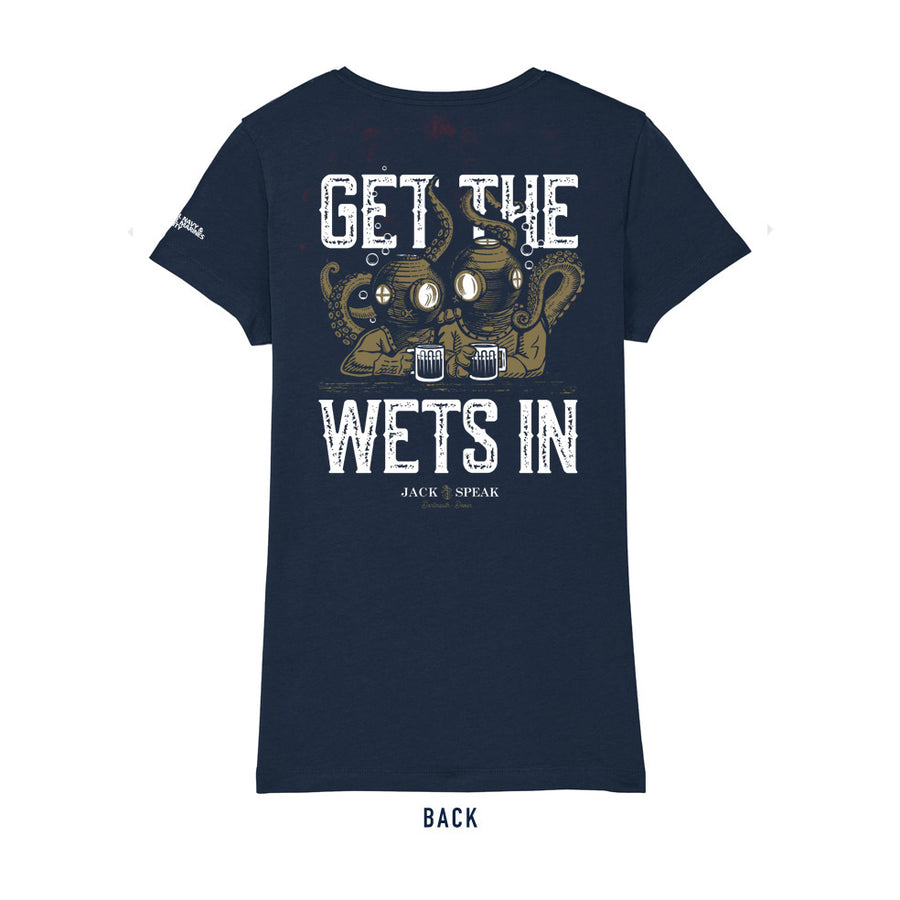 Ladies' 'Get The Wets In' T Shirt - Navy