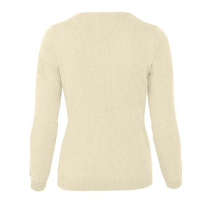 Ladies' Merino V-Neck Sweater - Ecru