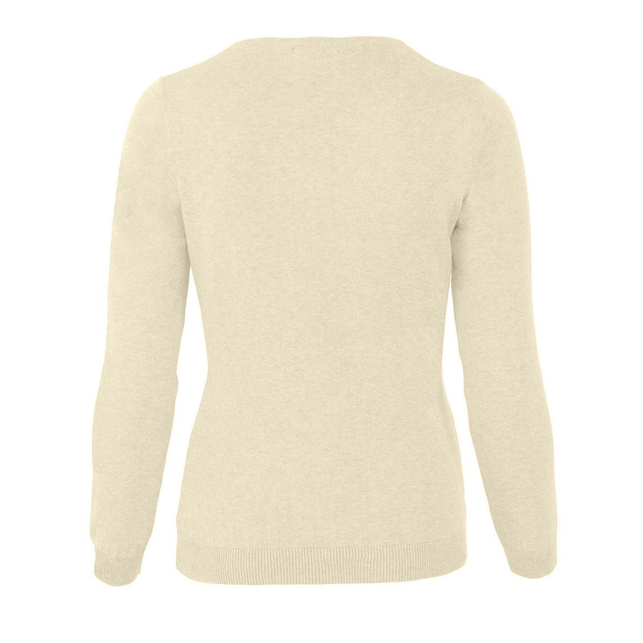 Ladies' Merino V-Neck Sweater - Ecru