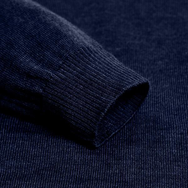 Extra Fine Merino Wool V Neck Sweater - Navy